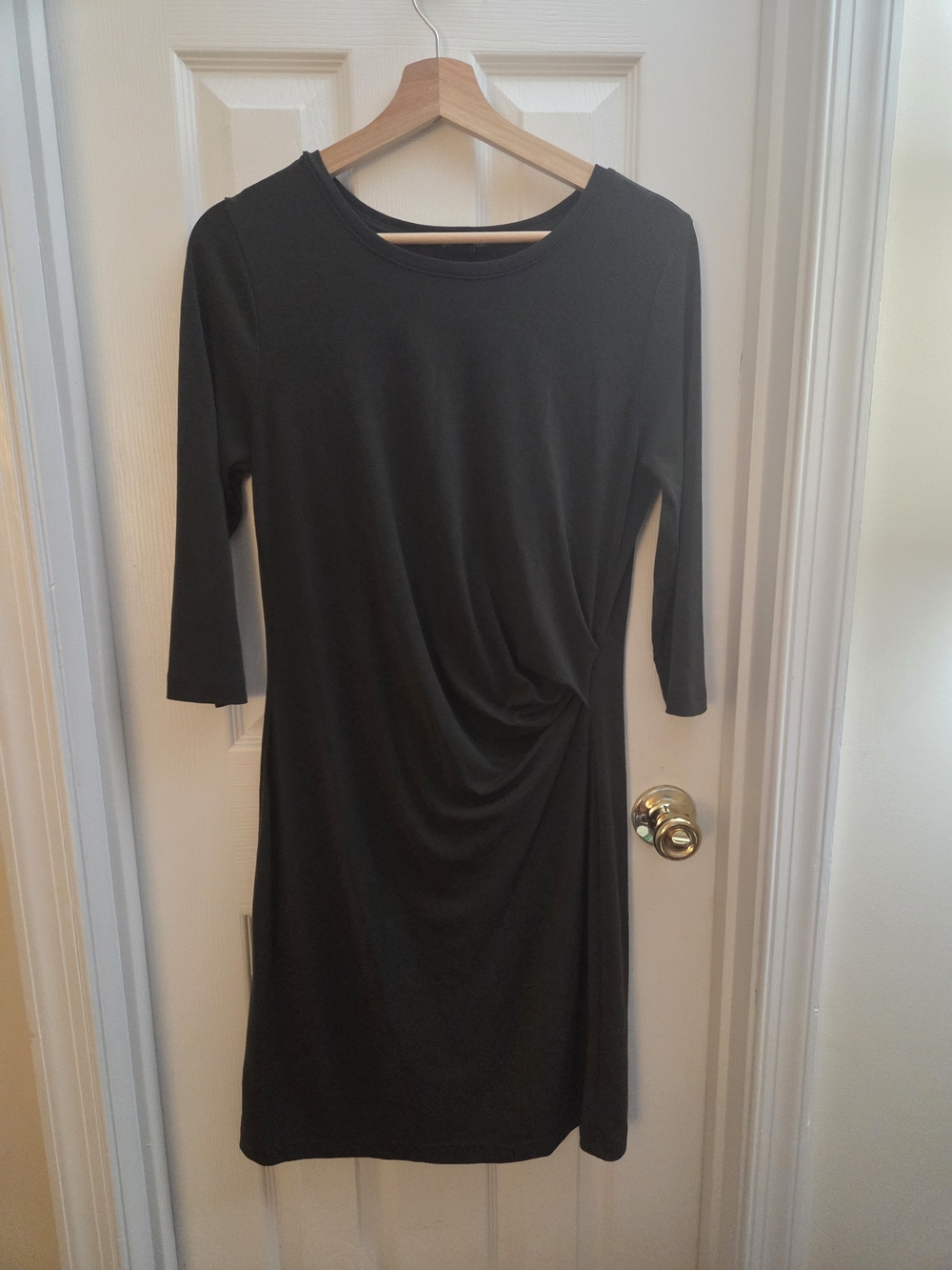 Dark Green Ruched Midi Dress